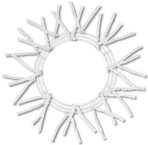 15" Wire, 25"OAD Pencil Work Form: Wreath: White XX750427