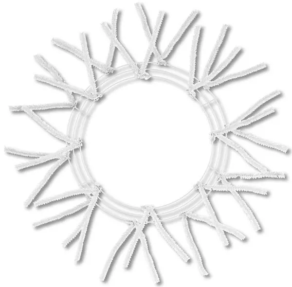 15" Wire, 25"OAD Pencil Work Form: Wreath: White XX750427