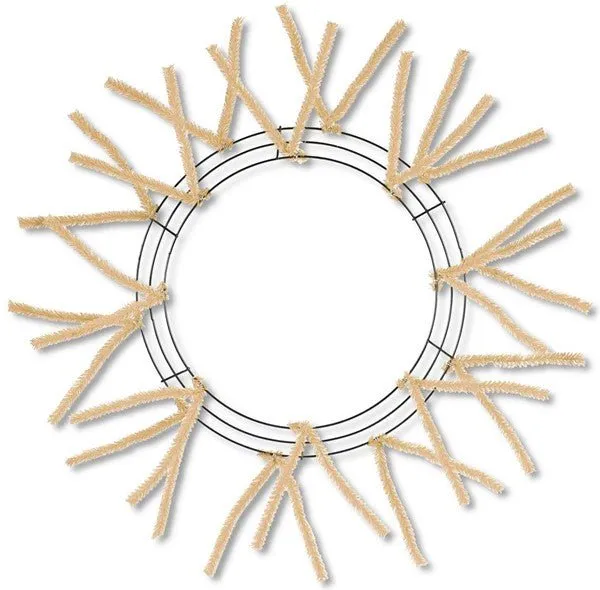 15"Wire, 25" OAD Pencil Work Wreath: Wreath - Burlap  XX7504W4