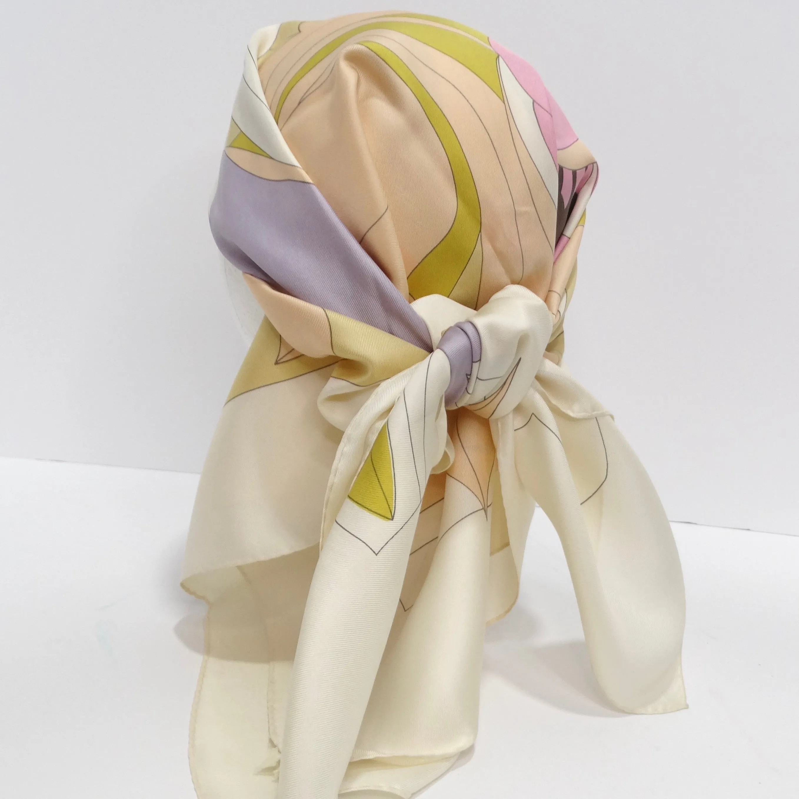1970s Lanvin Floral Silk Scarf