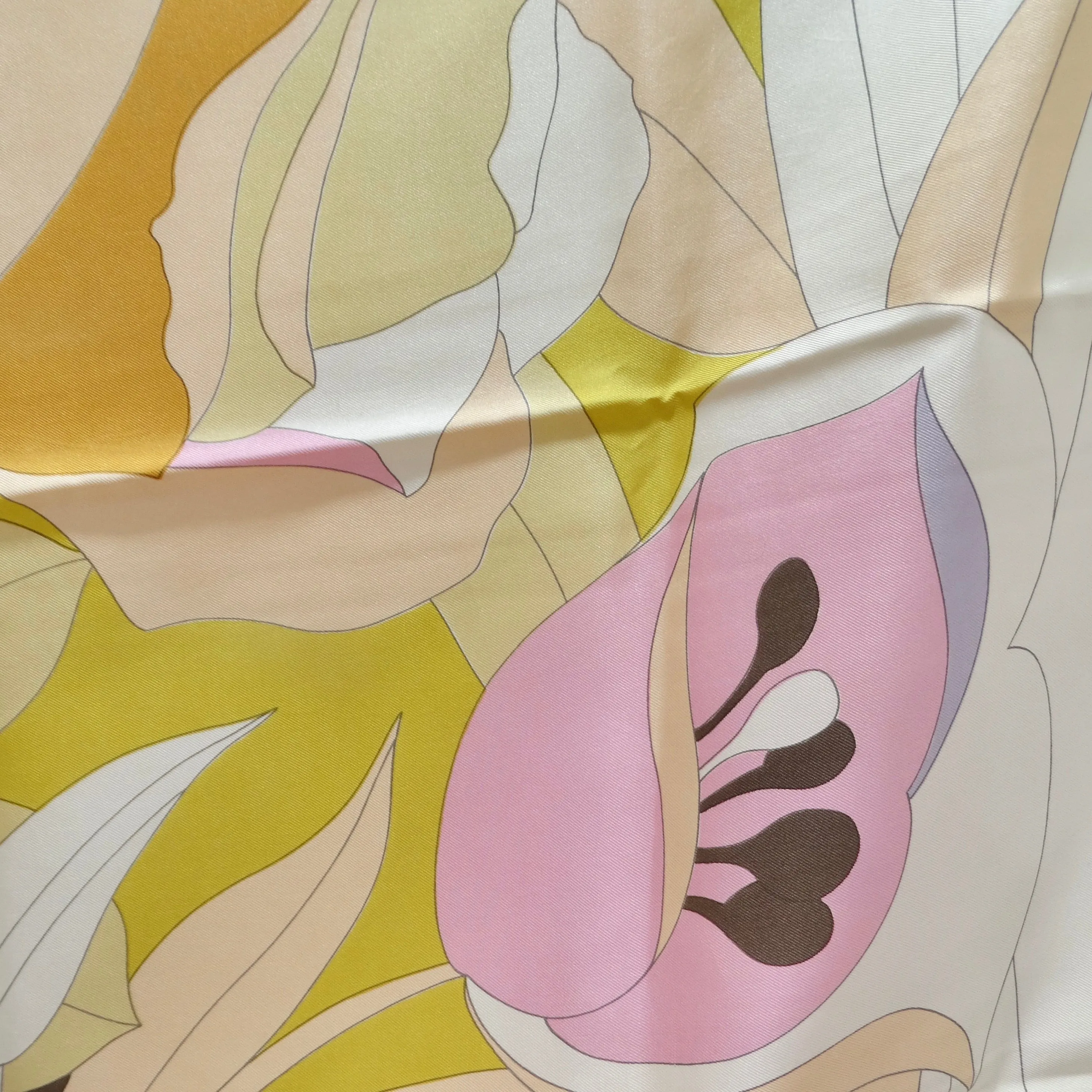 1970s Lanvin Floral Silk Scarf