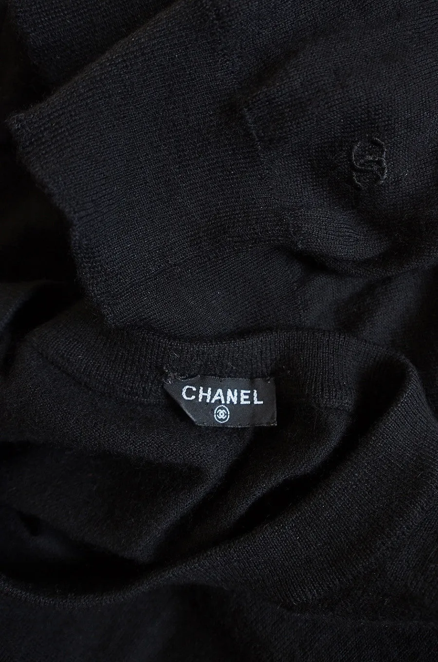 1990s Chanel Cashmere Black Sweater