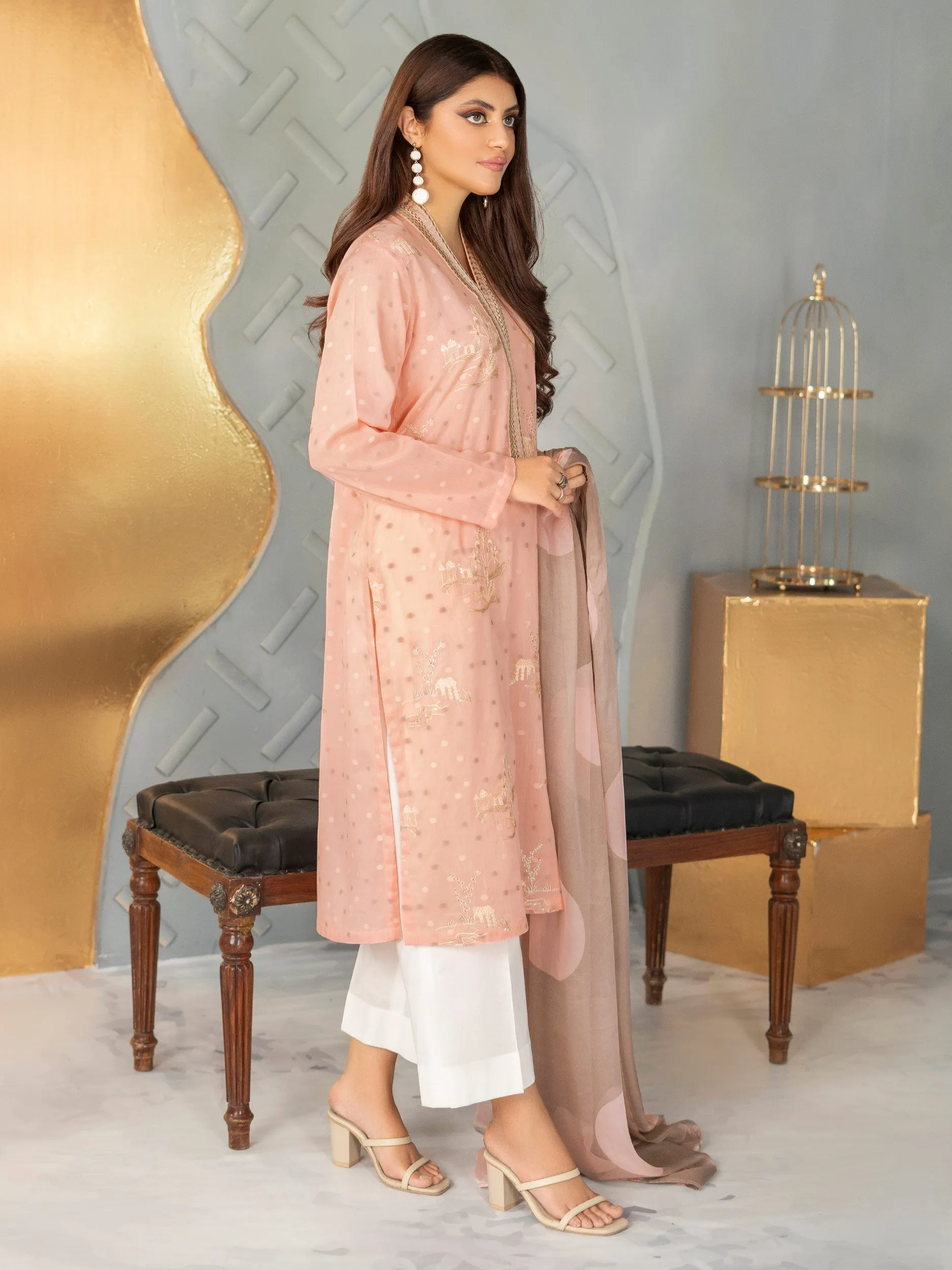 2 Piece Embroidered Jacquard Suit | Lime Light Women Eid Collection 2023