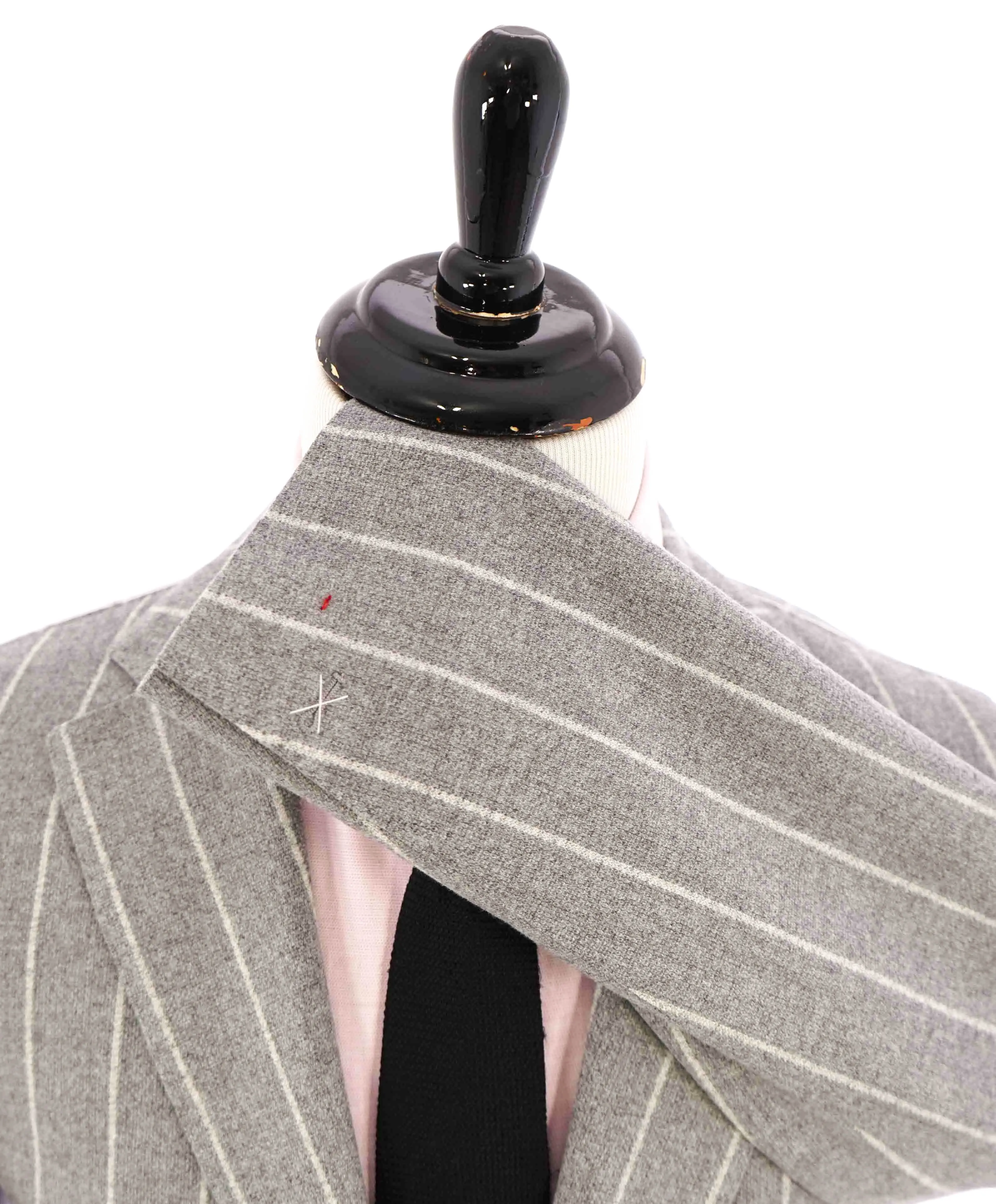 $2,195 ELEVENTY -Gray/Ivory Chalk Stripe WOOL & CASHMERE Blazer- 40US (50EU)