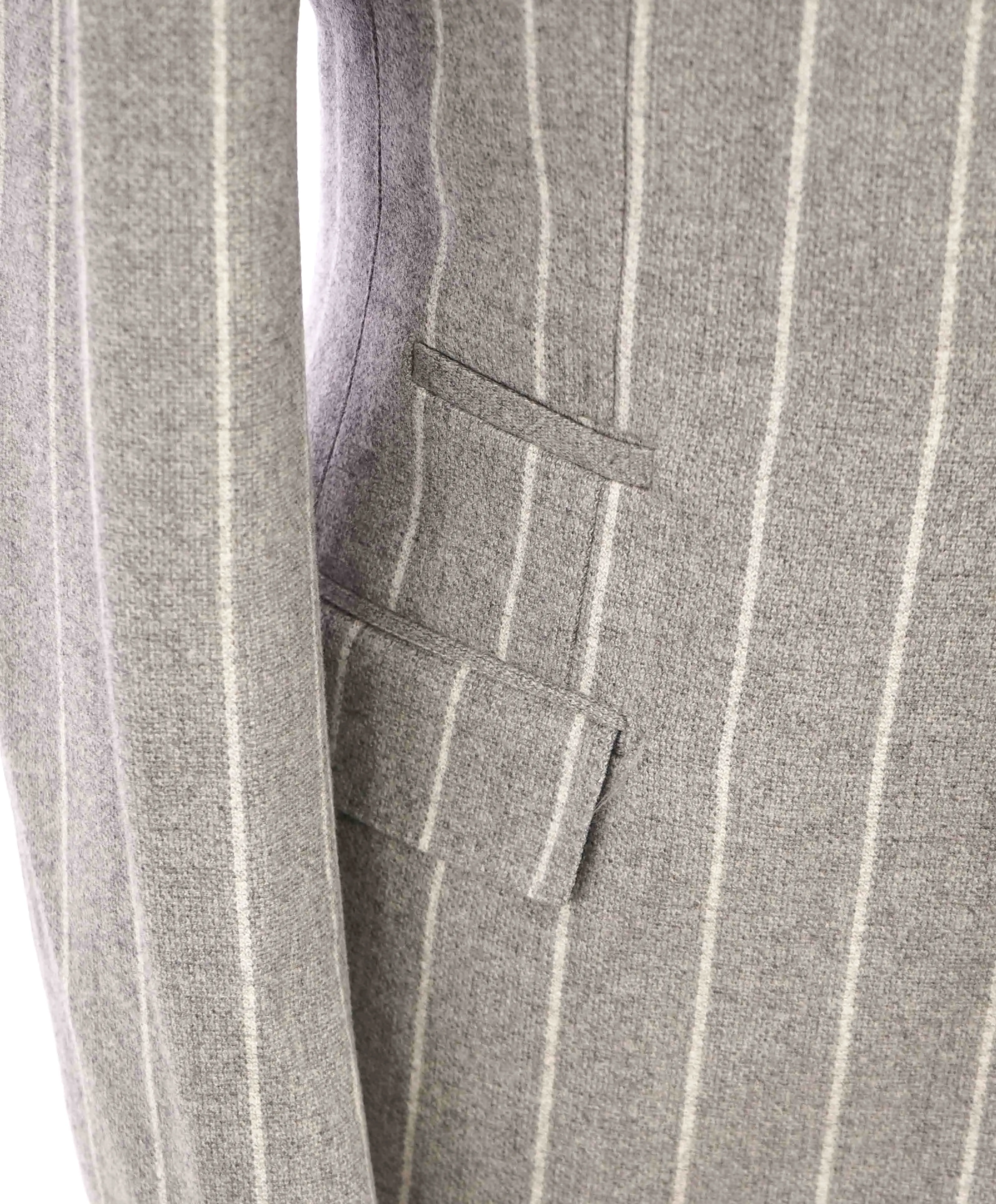 $2,195 ELEVENTY -Gray/Ivory Chalk Stripe WOOL & CASHMERE Blazer- 40US (50EU)