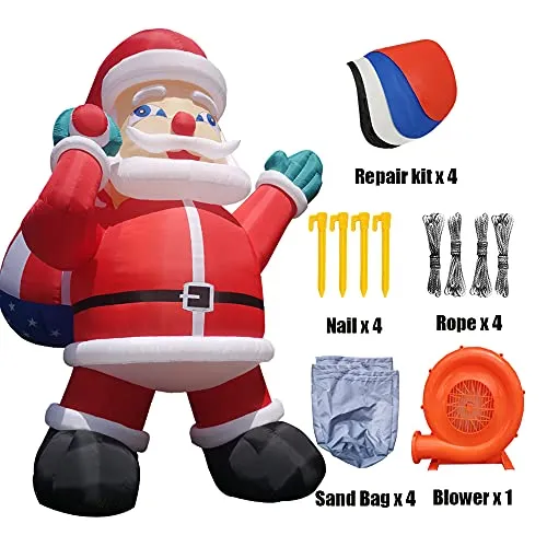 26Ft Giant Christmas Inflatables, Inflatable Santa Claus with Blower Christmas Decorations Outdoor Yard Outdoor Christmas Decorations for Holiday/Party/Christmas/Garden