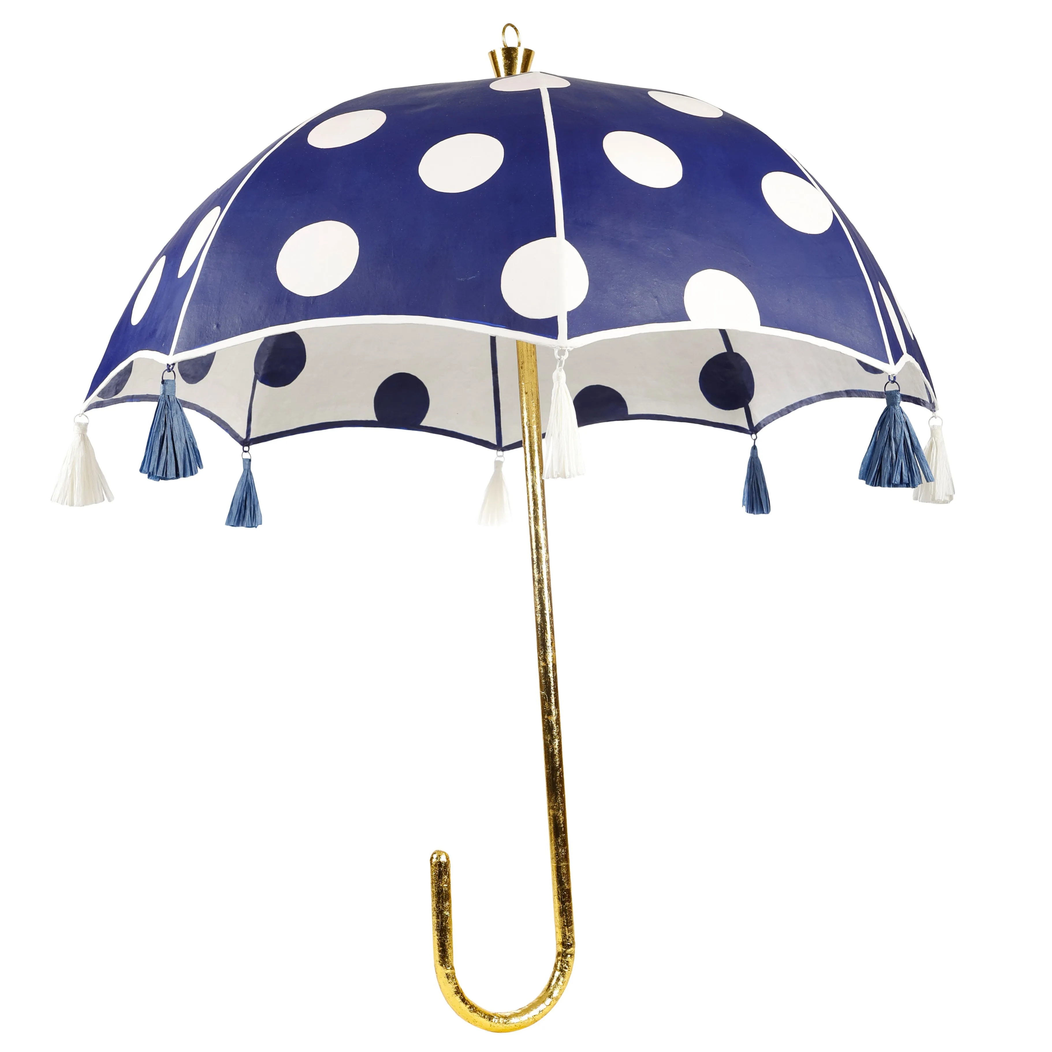 36" BLUE POLKA DOT UMBRELLA