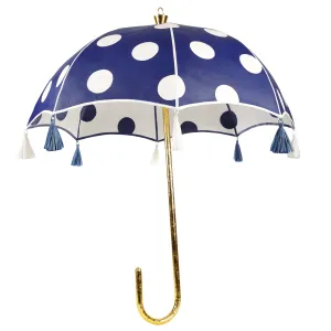 36" BLUE POLKA DOT UMBRELLA