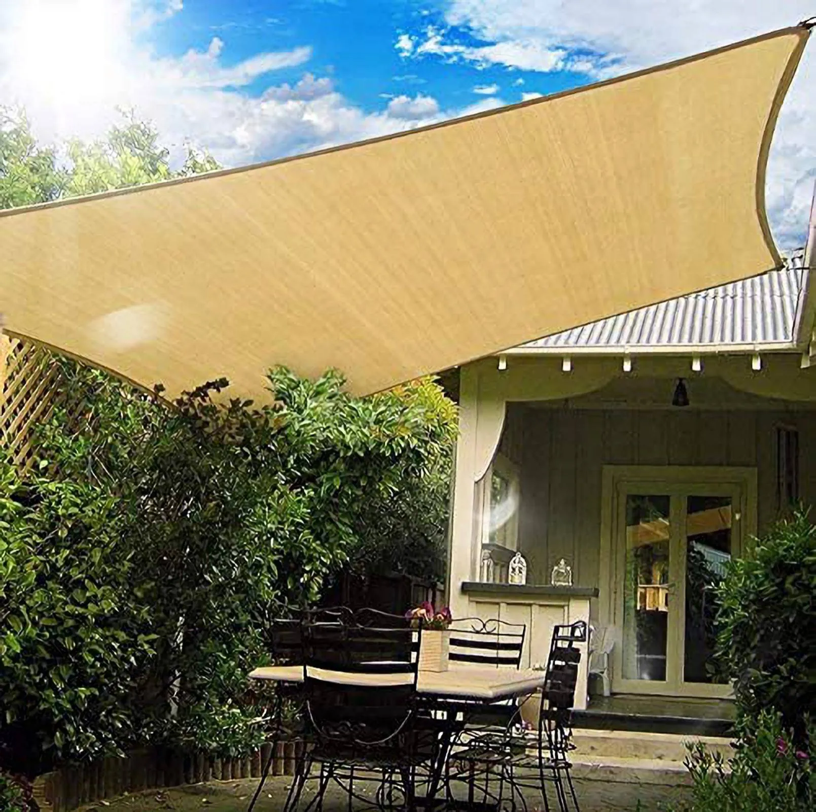 6'x'16' Rectangle Patio Sun Shade Sail（Sand Color）