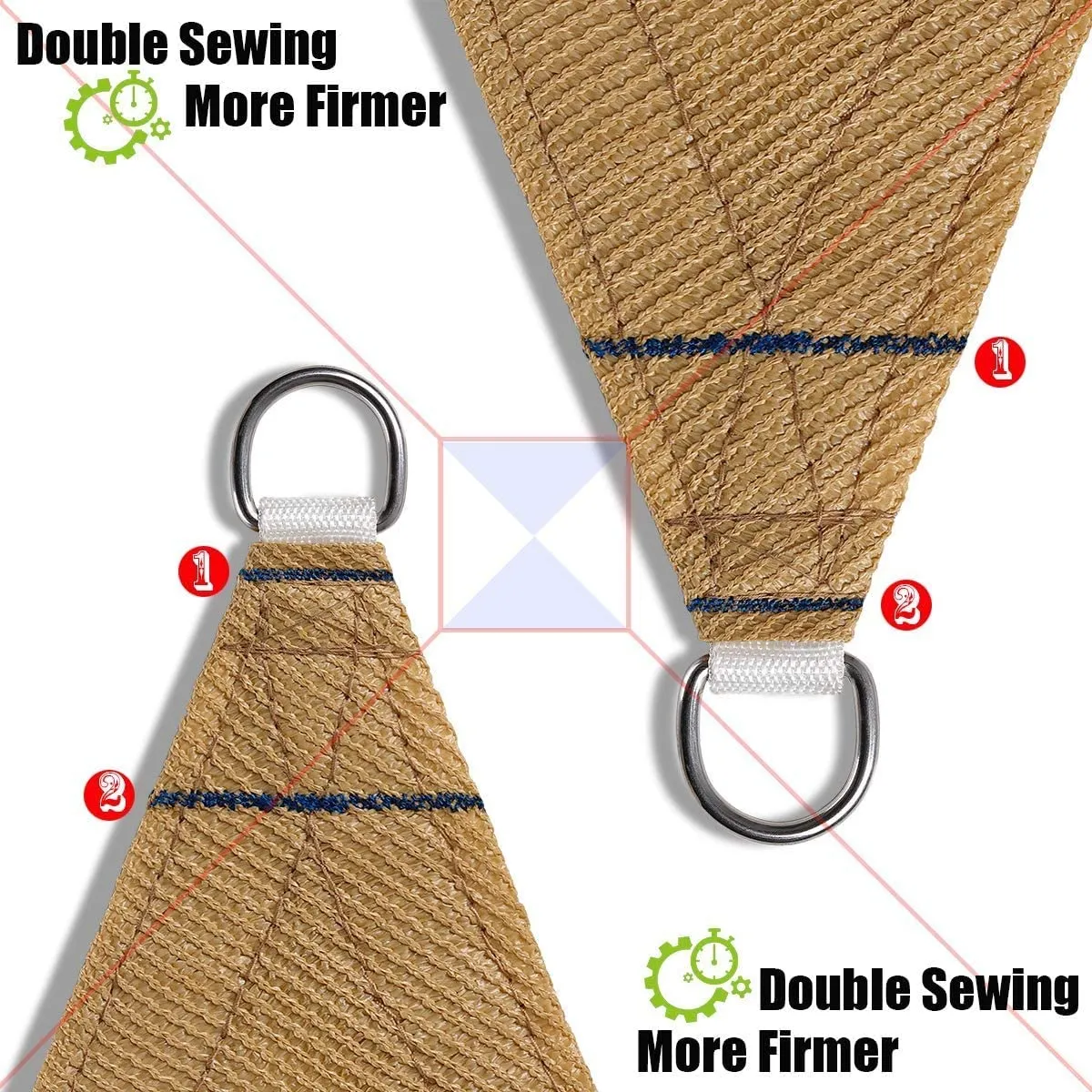 6'x'16' Rectangle Patio Sun Shade Sail（Sand Color）
