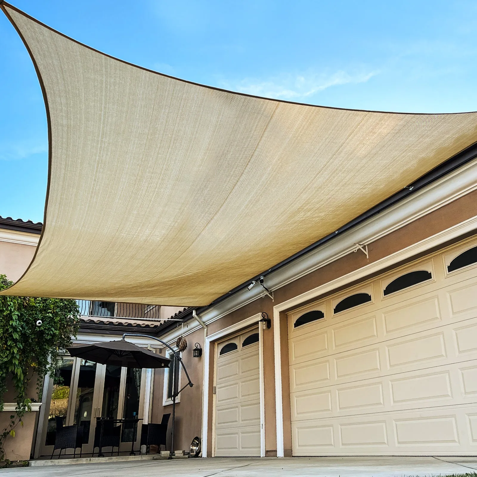 6'x'16' Rectangle Patio Sun Shade Sail（Sand Color）