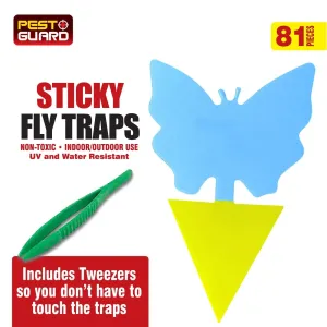 81 Piece Sticky Fly Traps for Indoor or Outdoor Use