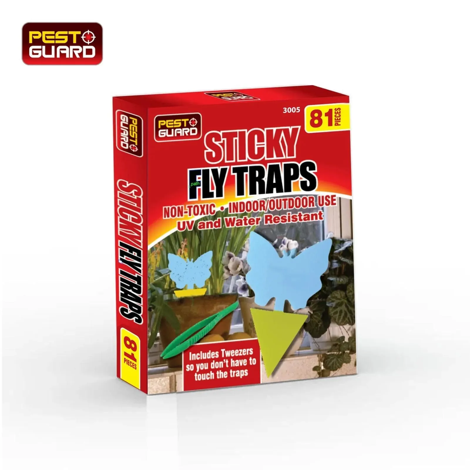 81 Piece Sticky Fly Traps for Indoor or Outdoor Use