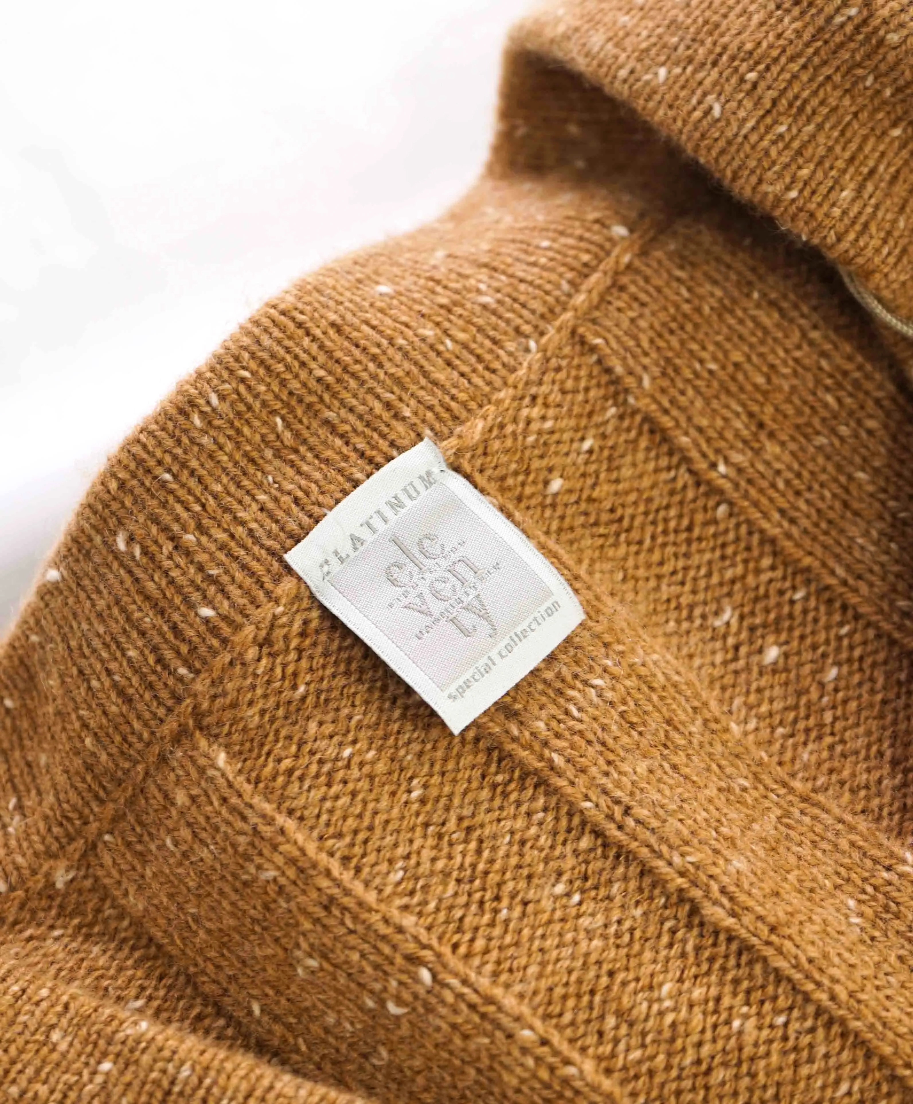 $845 ELEVENTY - *PURE CASHMERE* Brown Fleck MOP Cardigan Sweater - M