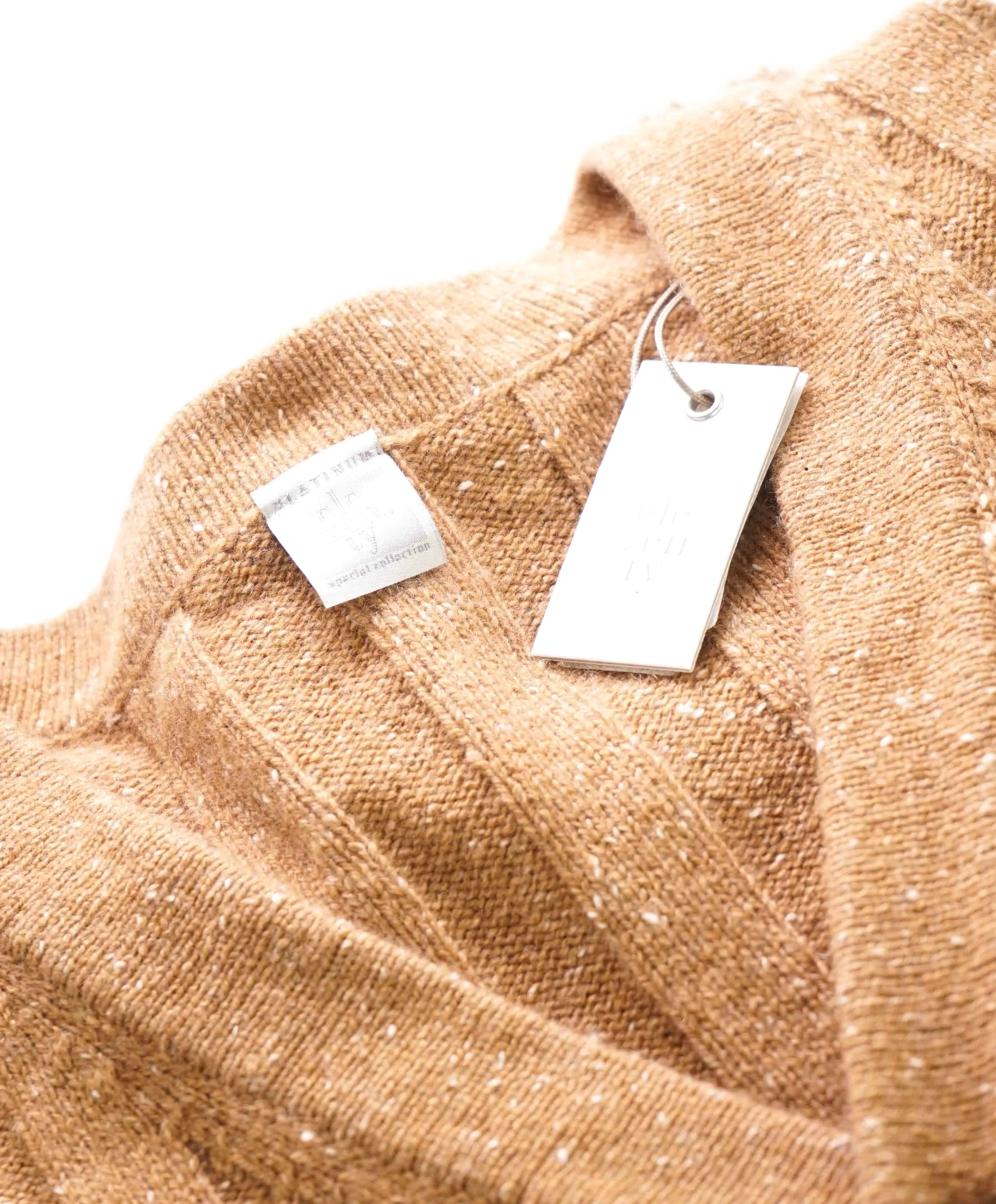 $845 ELEVENTY - *PURE CASHMERE* Brown Fleck MOP Cardigan Sweater - M