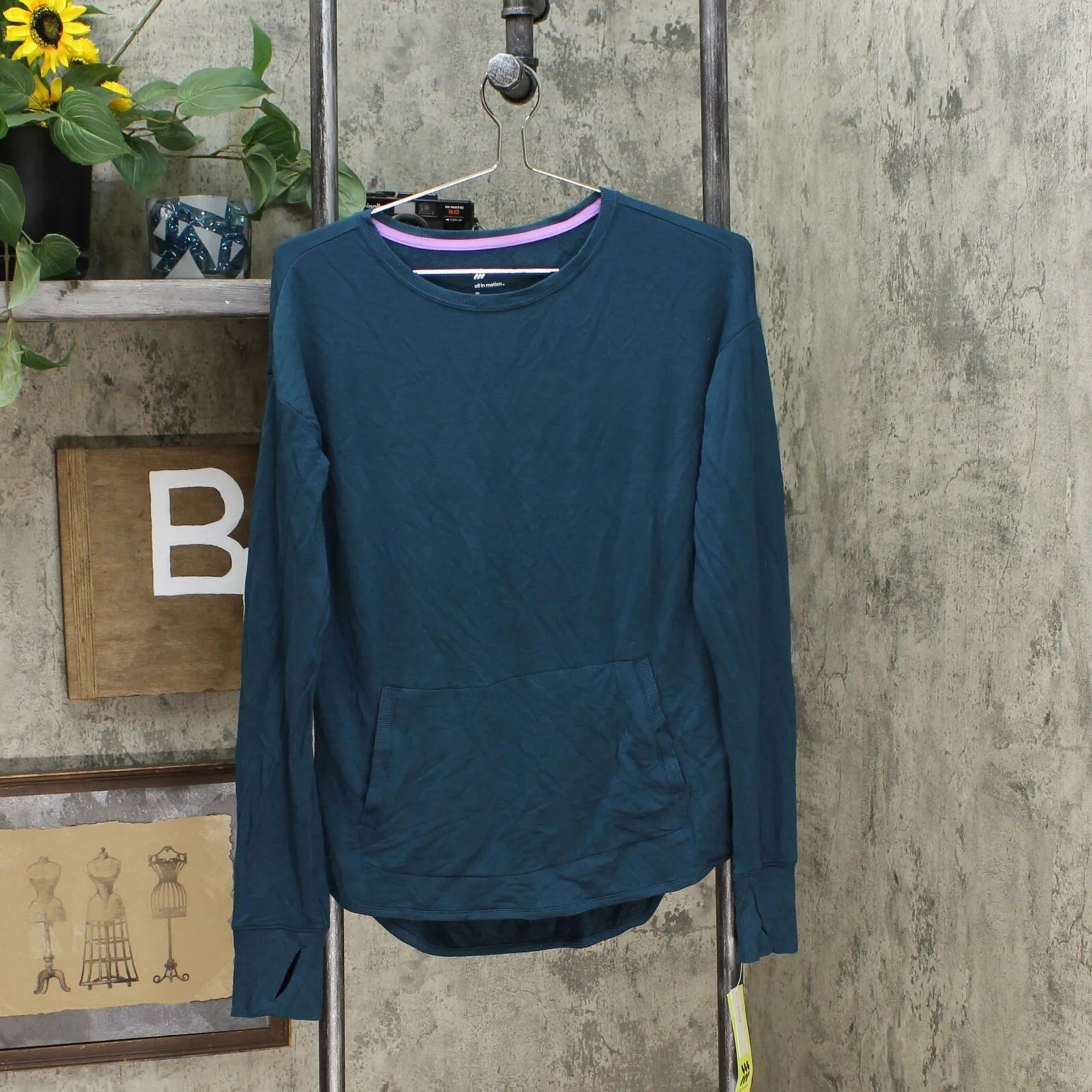 All In Motion Girls' Soft French Terry Crew Lightweight Sweatshirt