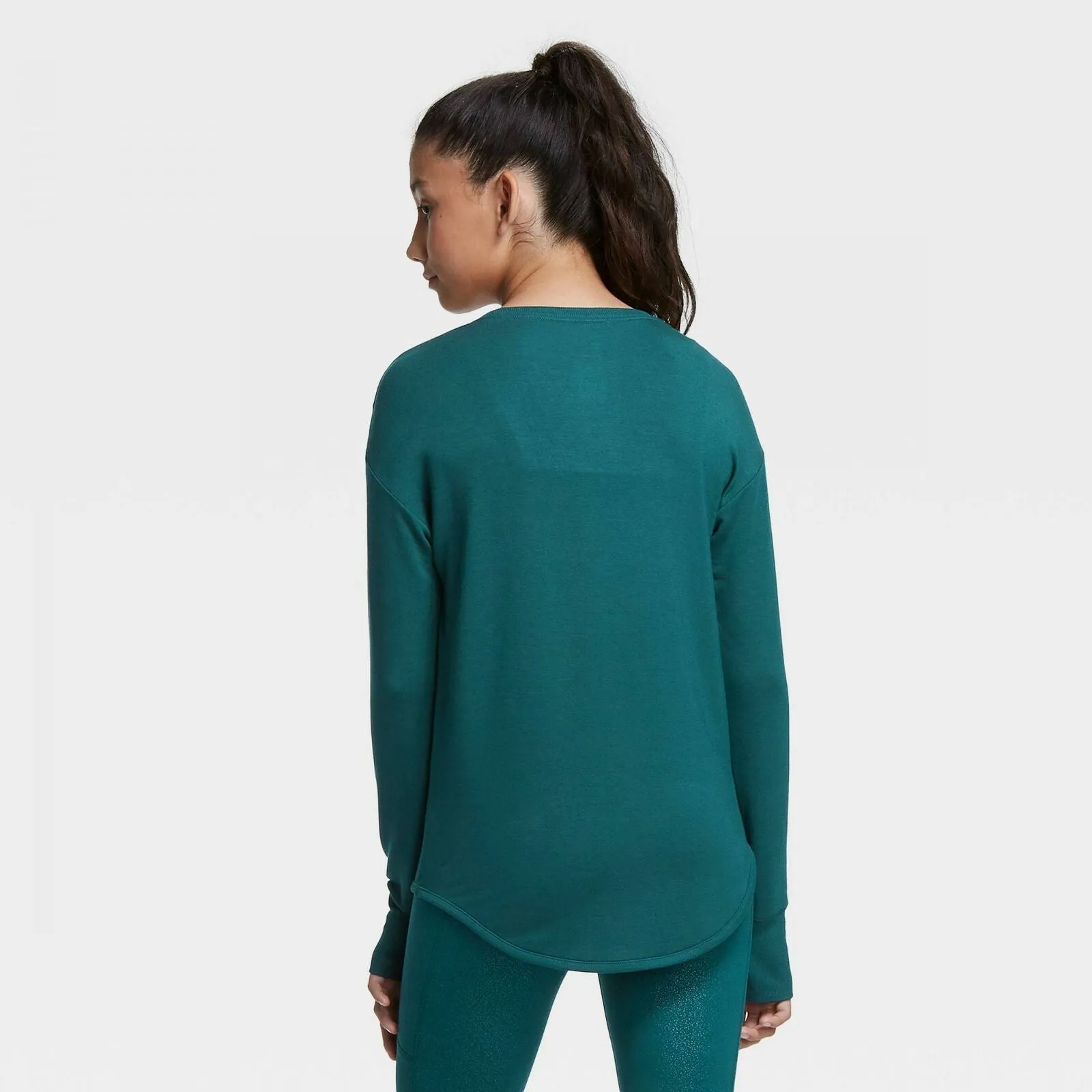 All In Motion Girls' Soft French Terry Crew Lightweight Sweatshirt