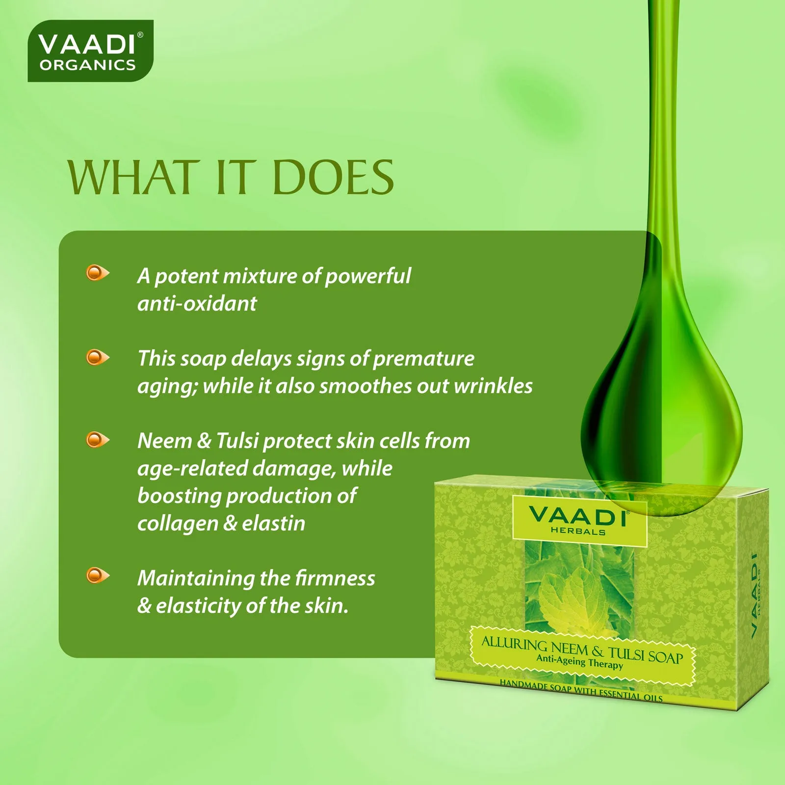 Alluring Neem-Tulsi Soap with Vitamin E & Tea Tree Oil (75 gms)