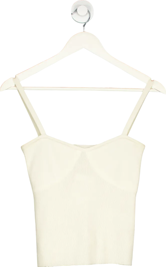 almada label Cream Merino Wool-cashmere Liv Top UK S