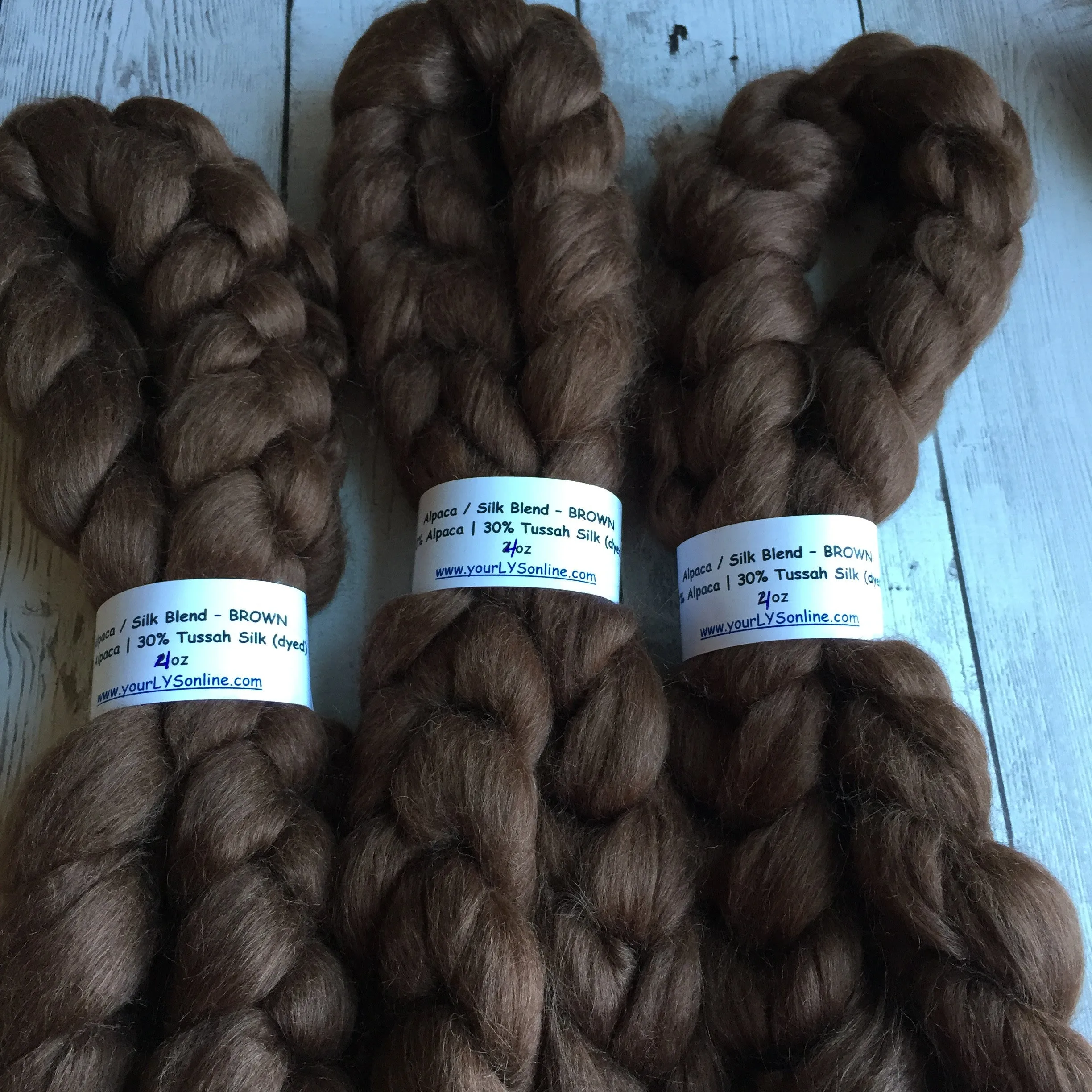 Alpaca/Silk (70/30) - BROWN - 2 or 4 oz