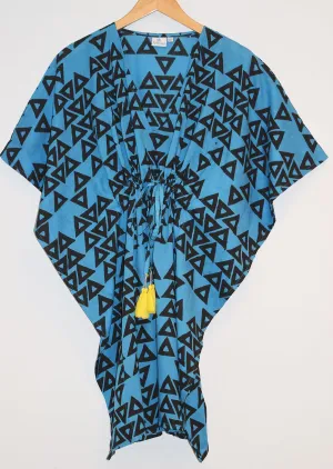 Amisha Short Kaftan | Triangles Azure