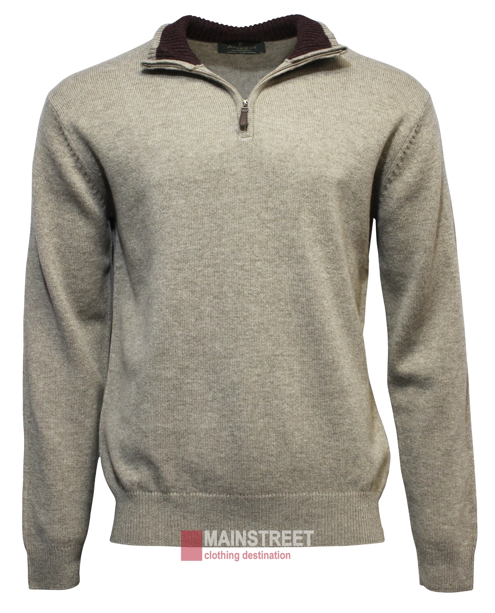 Ansett Gold Luxury Wool Cashmere Half Zip Knit