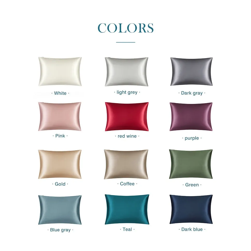 Anyhouz Pillowcase 50x75cm Light Gray Natural Mulberry Silk For Comfortable And Relaxing Home Bed - Queen Size Pillowcase
