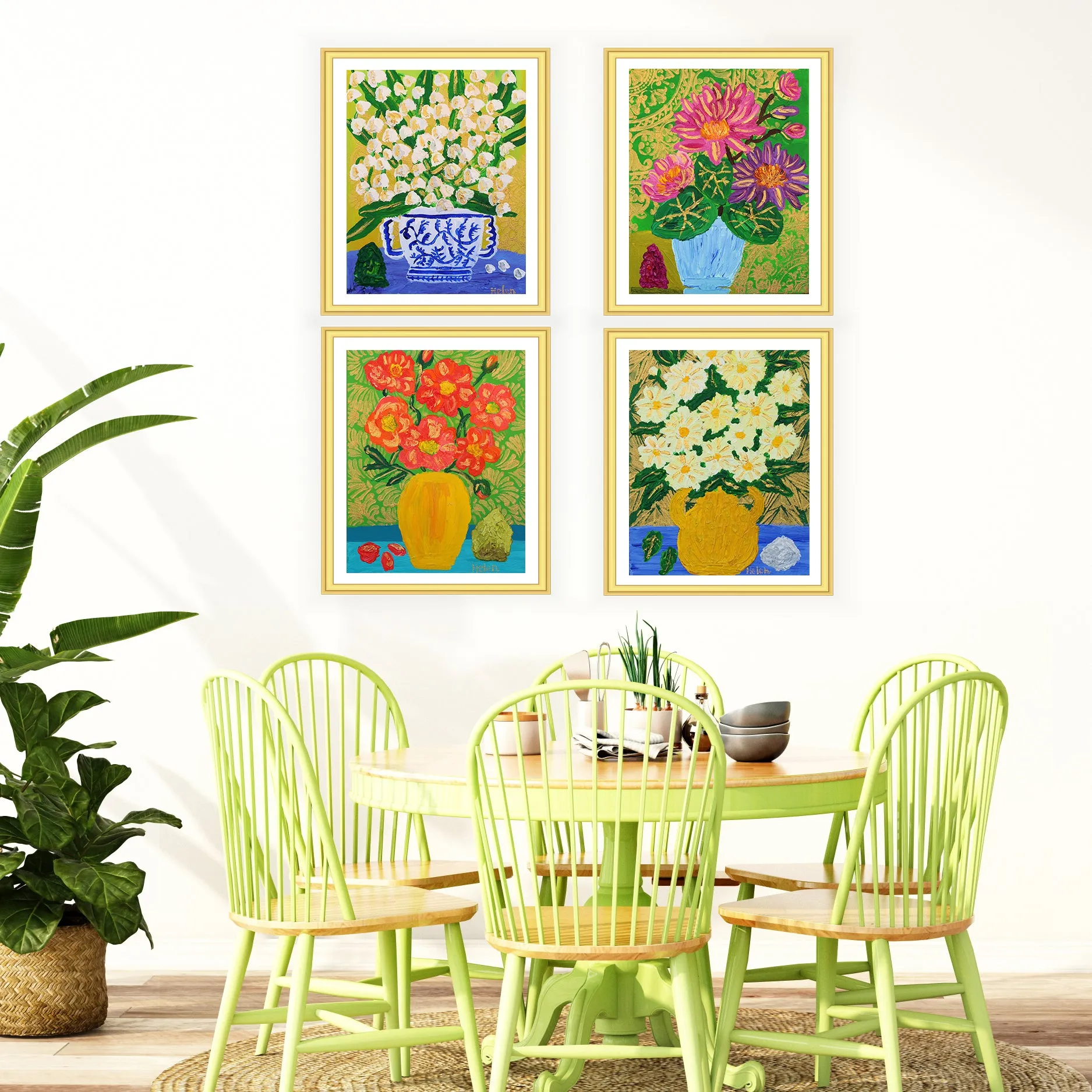 August Poppy & Peridot Fine Art Print
