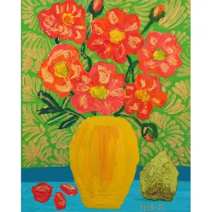 August Poppy & Peridot Fine Art Print