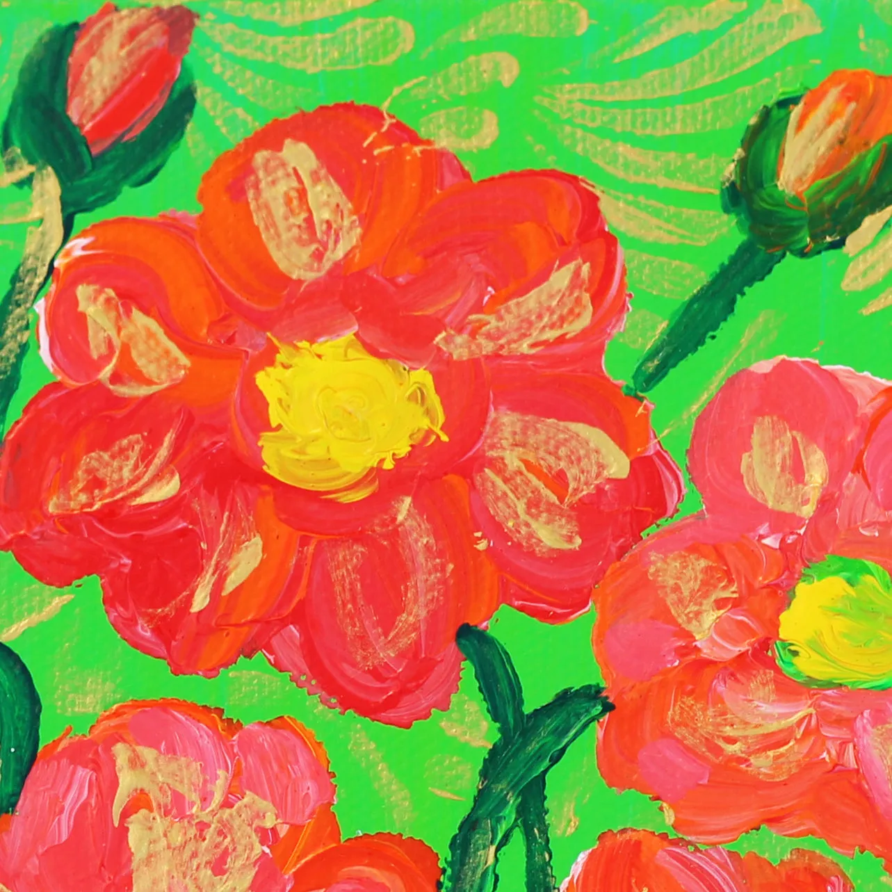 August Poppy & Peridot Fine Art Print