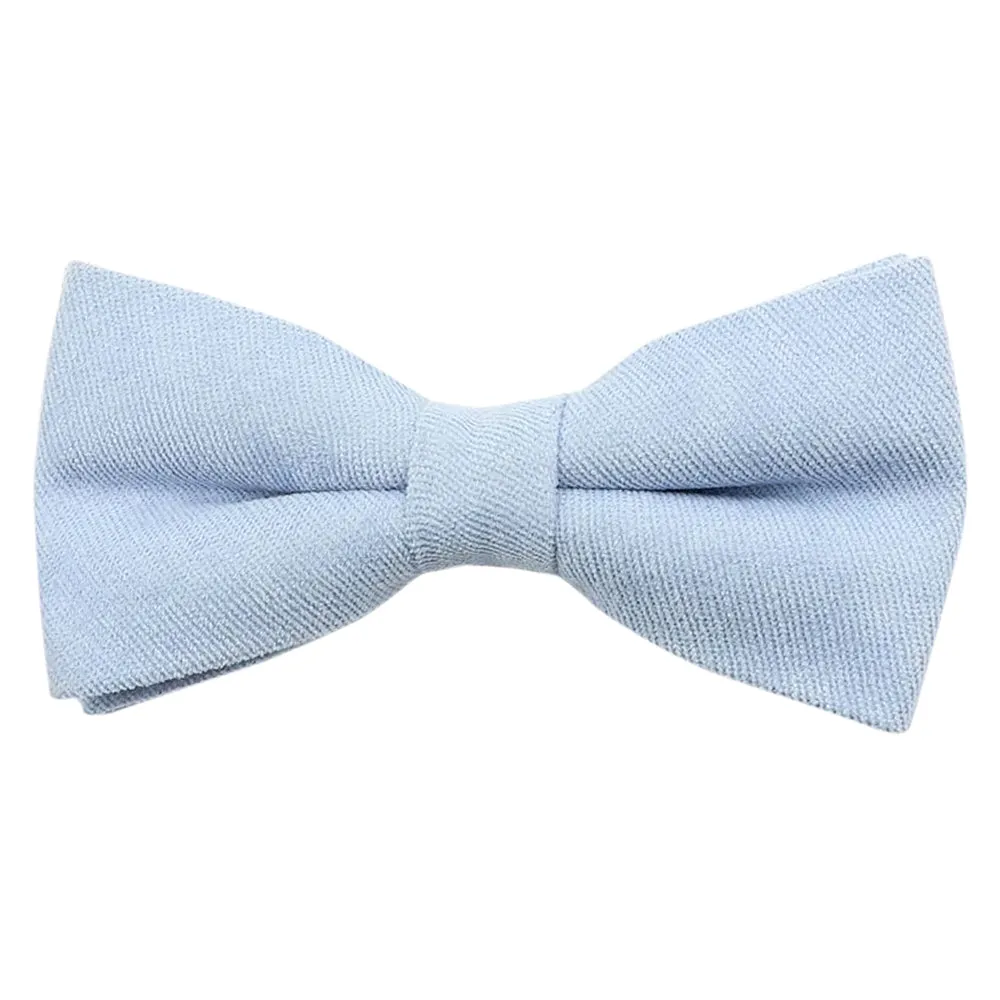 Benedict Soft Blue Cotton Blend Bow Tie