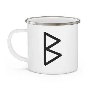 Berkana (Birch Tree) Viking Rune Enamel Camping Mug