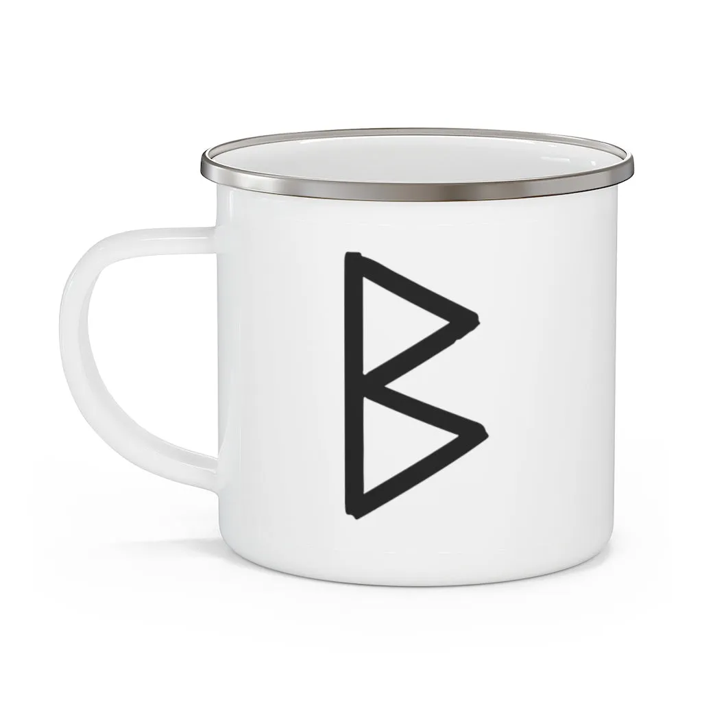 Berkana (Birch Tree) Viking Rune Enamel Camping Mug