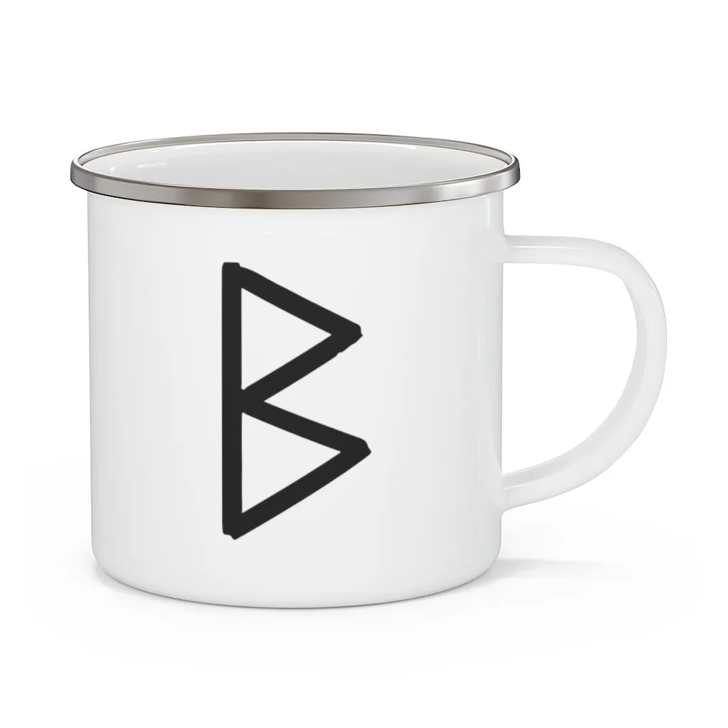 Berkana (Birch Tree) Viking Rune Enamel Camping Mug