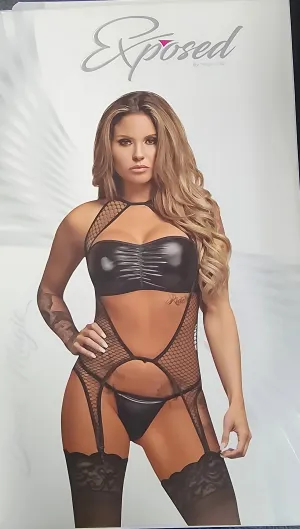 Black Magic Halter Merry Widow Bandeau & G L/XL