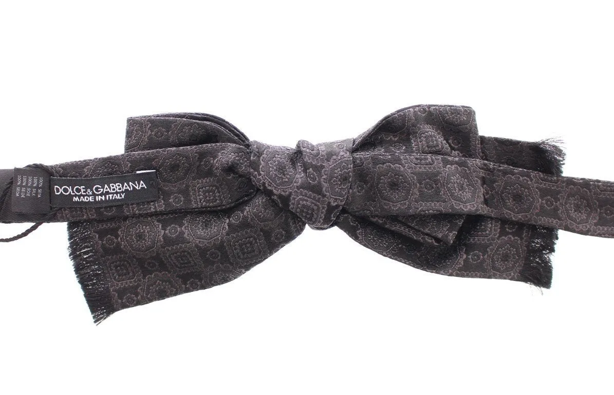 Black Silk Baroque Fantasi Untied Bow Tie