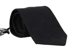Black Silk Floral Pattern Tie