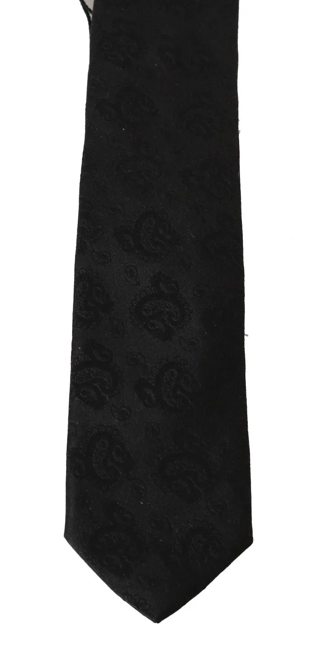 Black Silk Paisley Classic Tie
