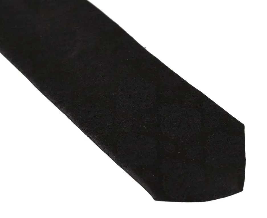 Black Silk Paisley Classic Tie
