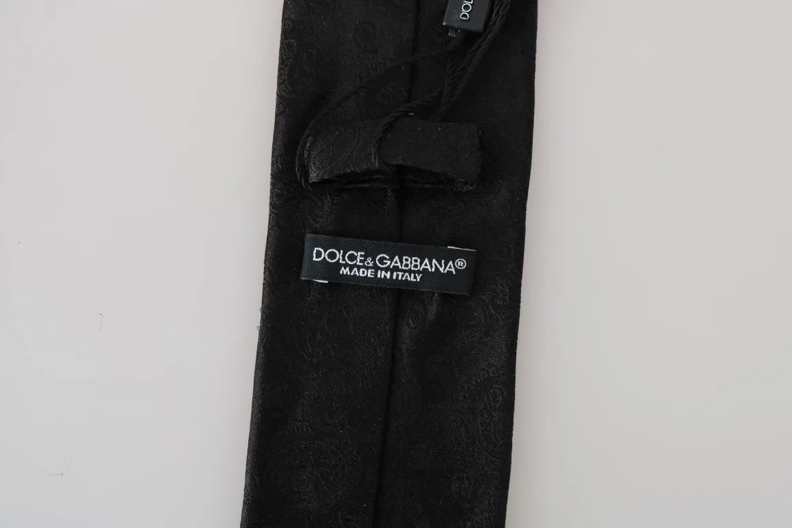 Black Silk Paisley Classic Tie