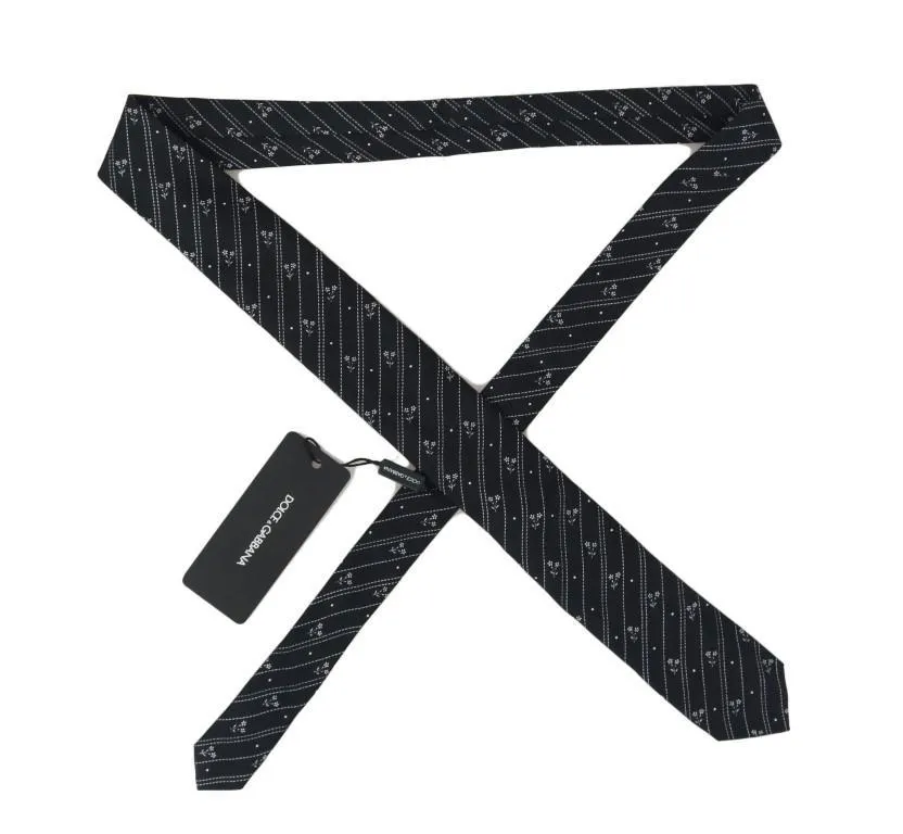 Black Silk Pattern Classic Tie