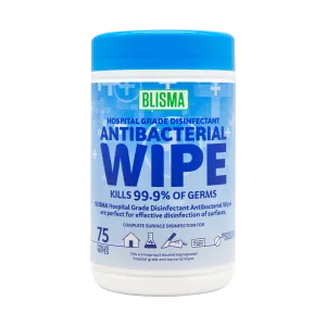 Blisma  Hospital Grade Anti-bacterial Wipes 75 Pk Tub