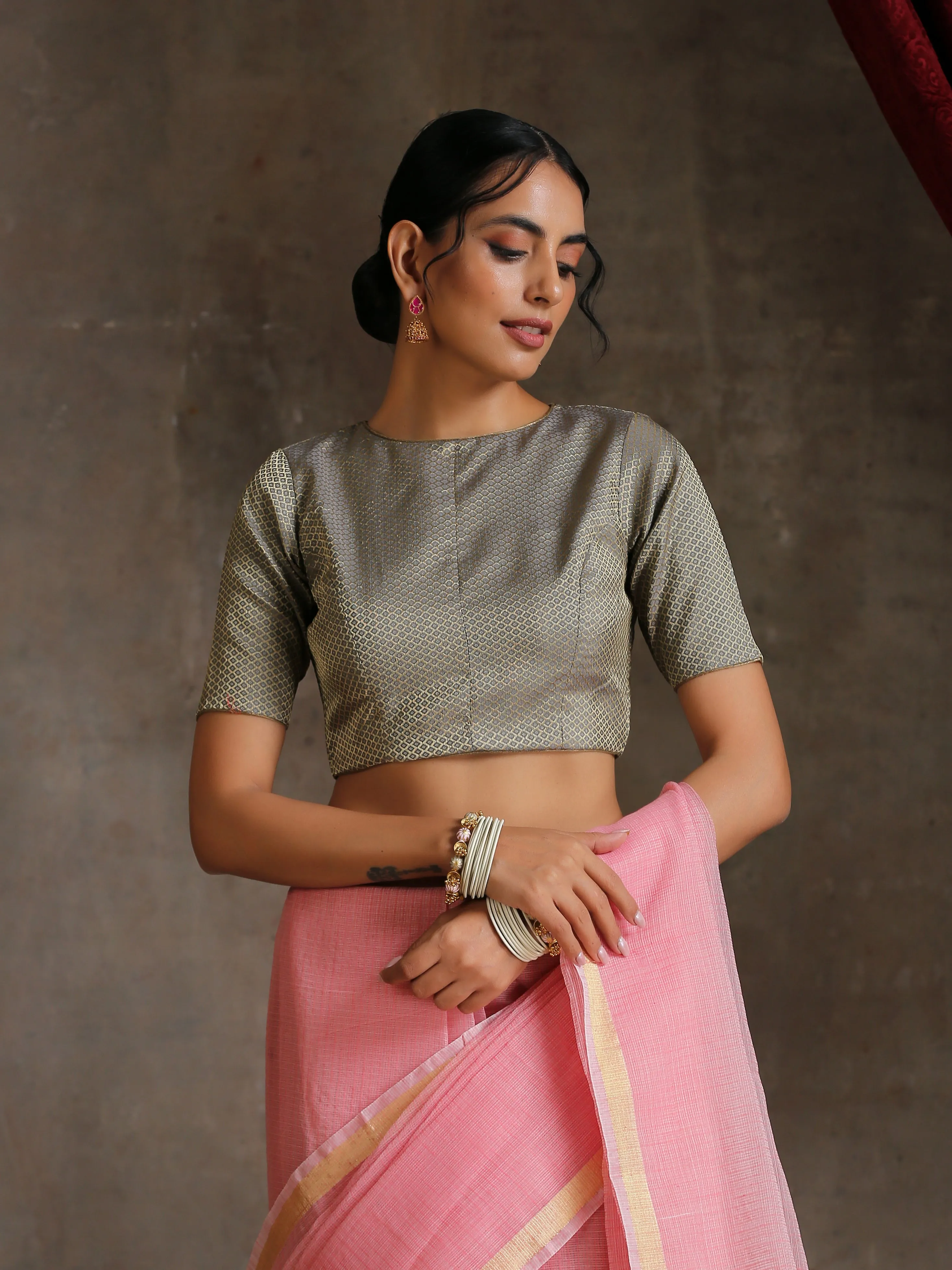 Blouse - Grey Jacquard