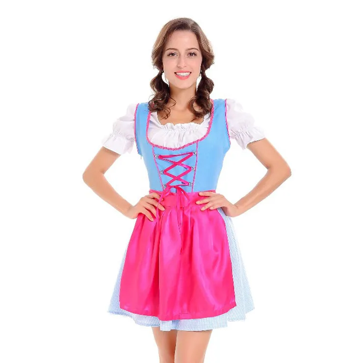 Blue and Pink Ladies Oktoberfest Dress
