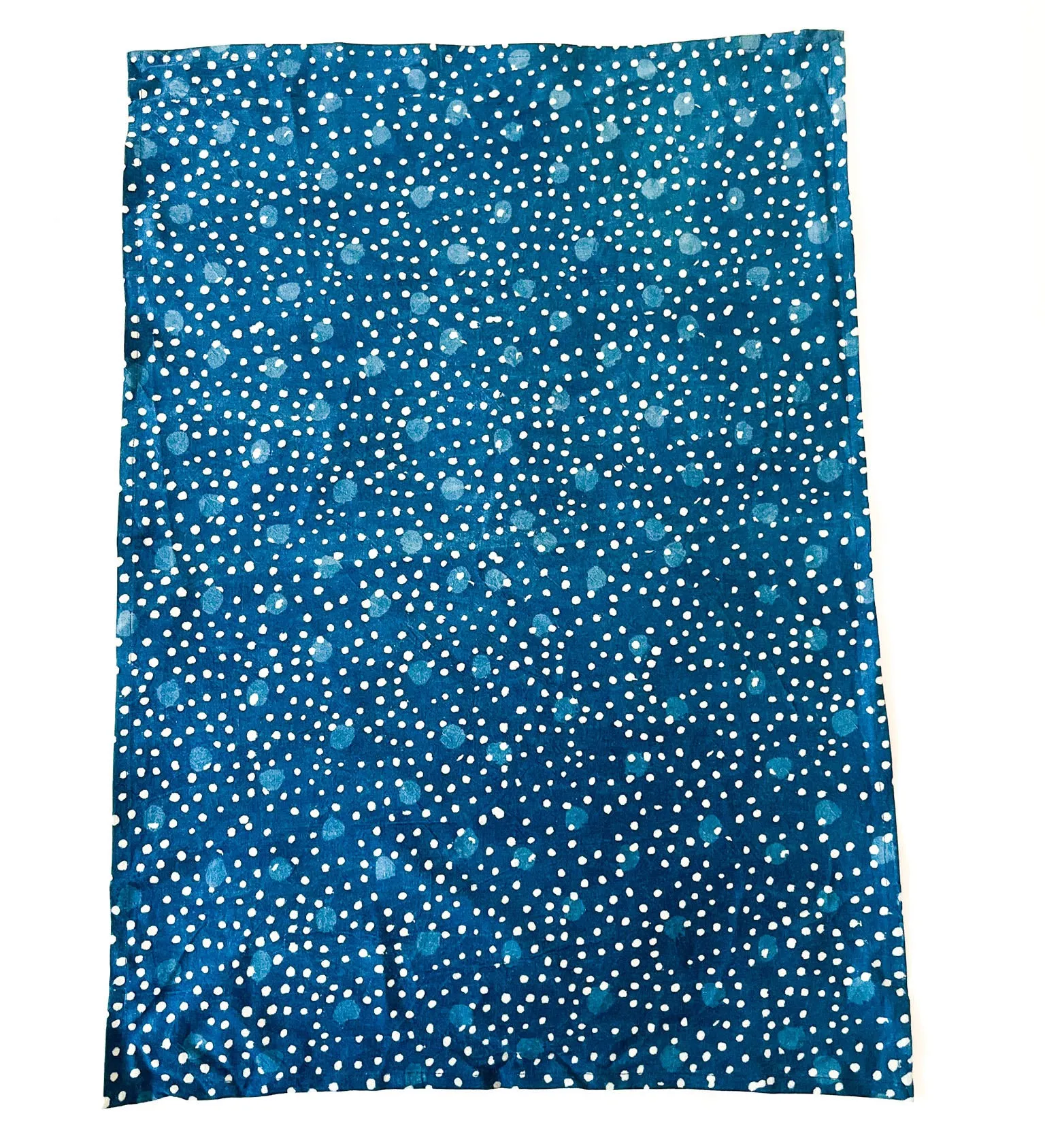 Blue Cosmic Dot Cotton Blockprinted Tea Towel