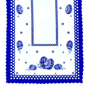 Blue Dot Polish Pottery Easter Eggs Table Runner 39"x20"