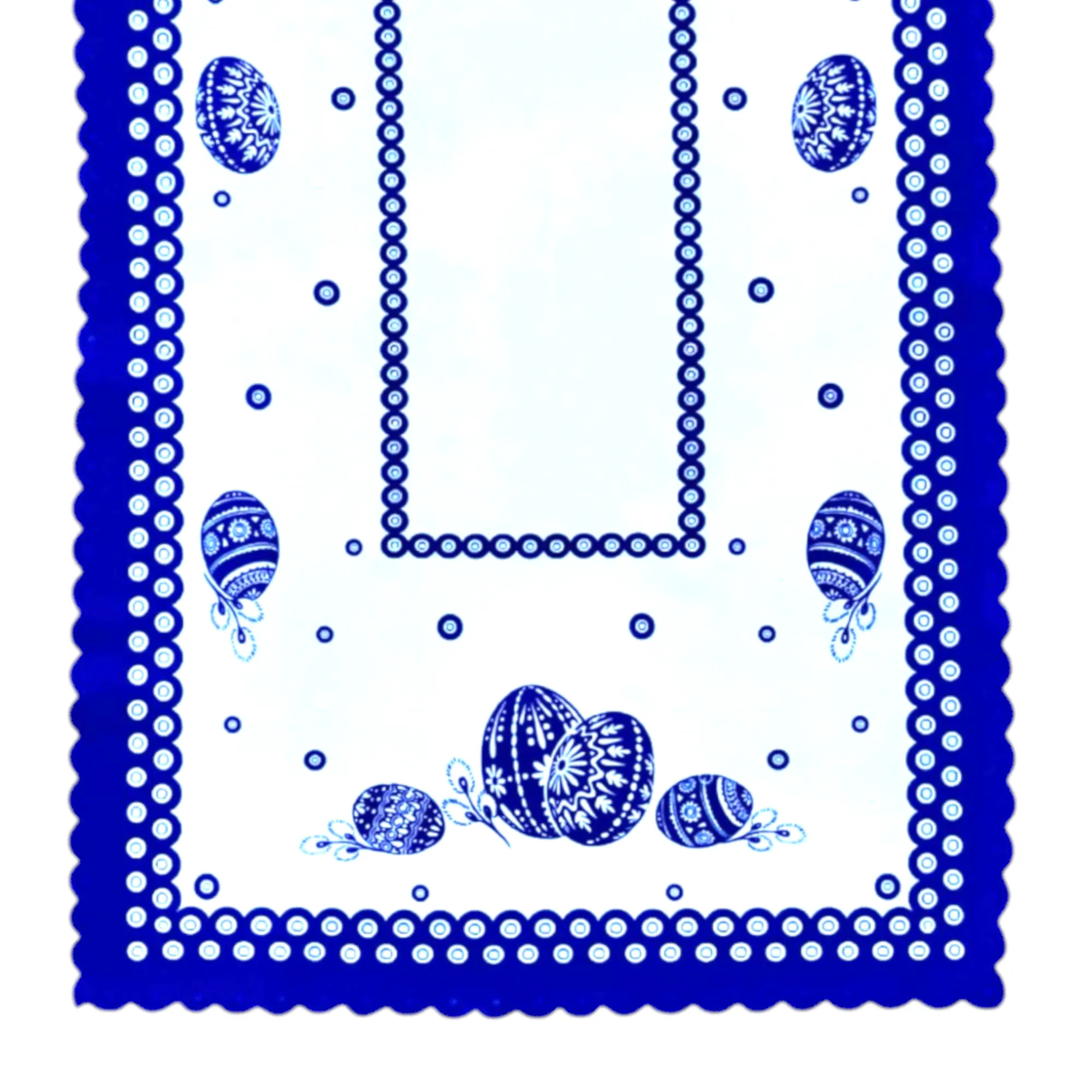Blue Dot Polish Pottery Easter Eggs Table Runner 39"x20"