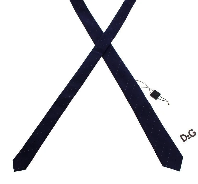 Blue Pattern Slim Neck Tie