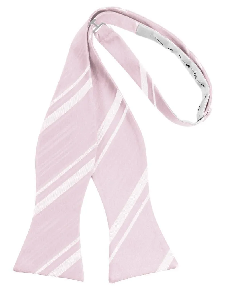 Blush Striped Satin Bow Tie