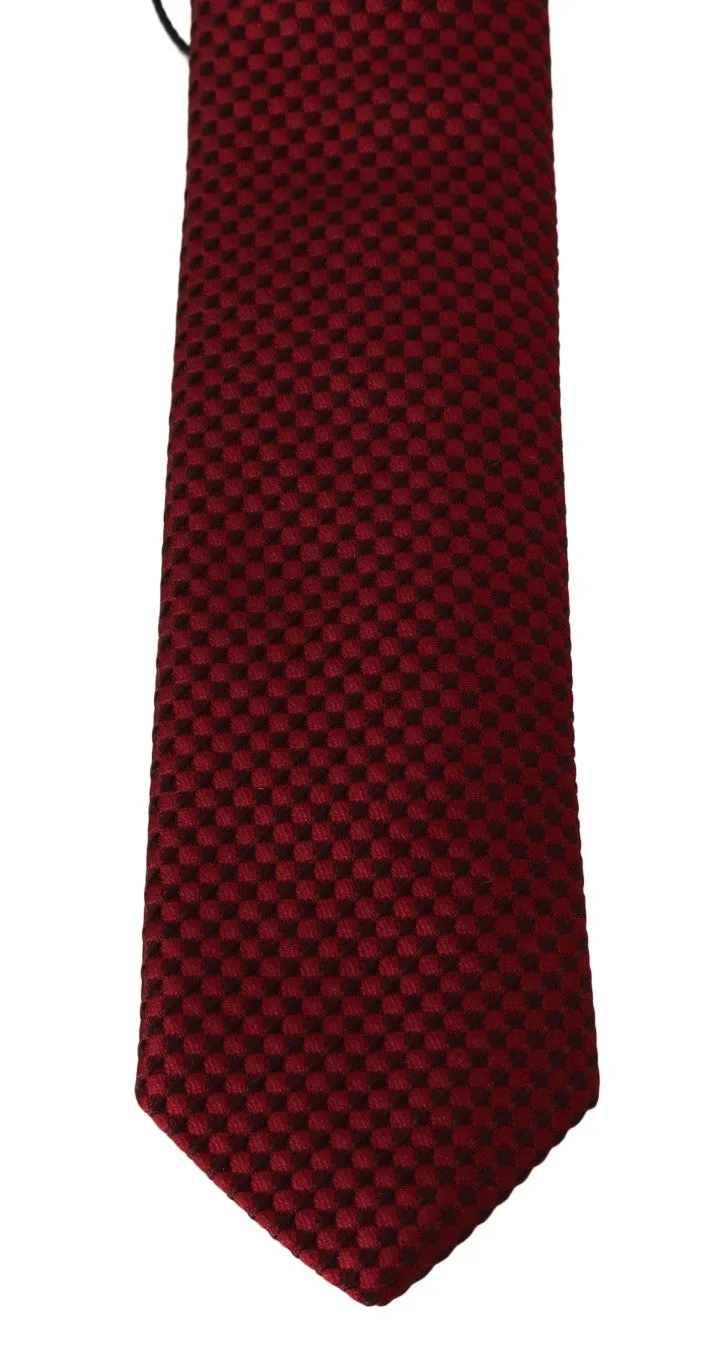 Bordeaux Silk Black Pattern Tie